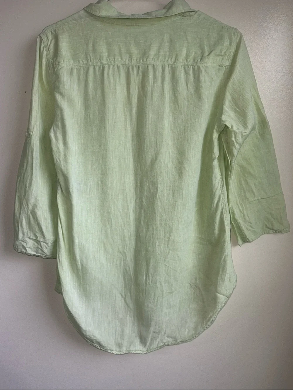 Lauren Ralph Lauren 100% Linen Button Shirt Small Mint Green - Picture 3 of 5